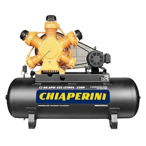 Compressor Chiaperini Cj60Apw/425 Lts 15 Cv 220/380V Trif. 175 Psi/12.3 Bar Motor Ip21 Intermitente