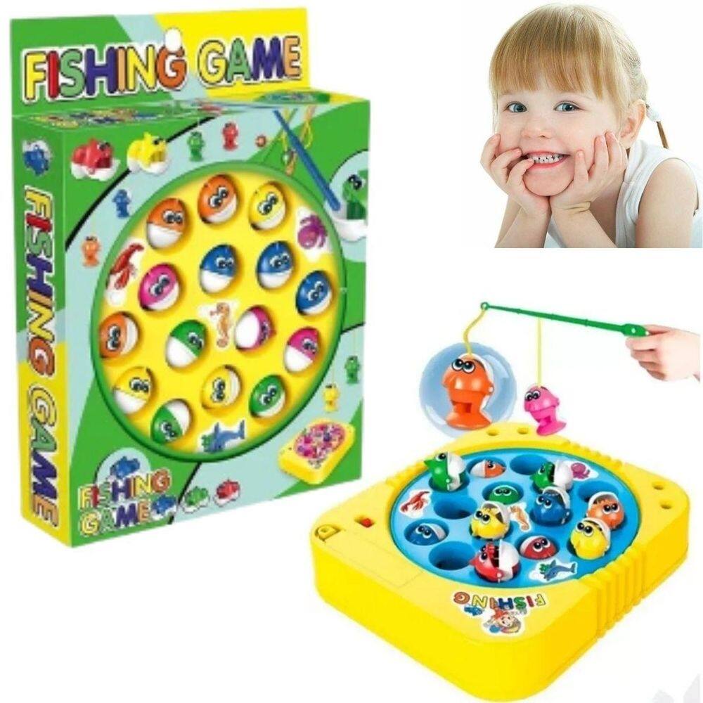 Brinquedo pega peixe pesca jogo pescaria grande a pilha