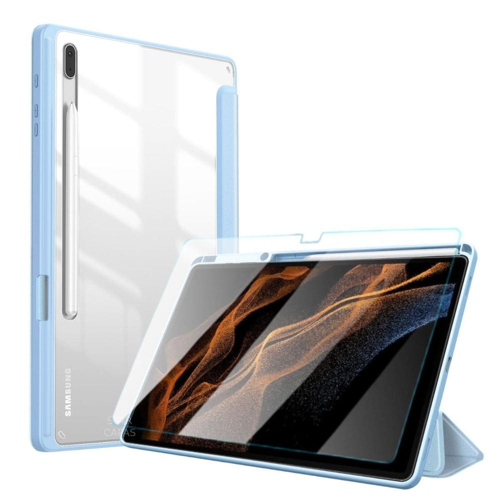 Case com slot + vidro para tablet samsung s8 ultra 14.6 x906