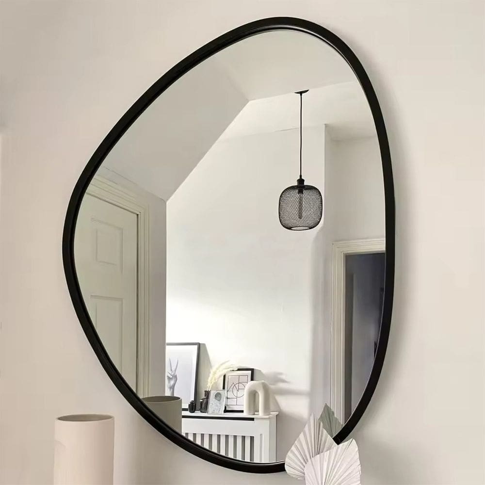 Espelho Orgânico Suporte Corpo Inteiro Preto 60x40cm Luxo