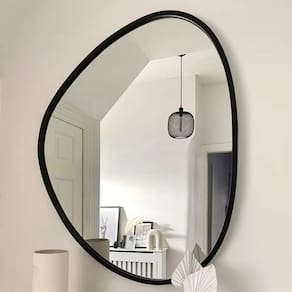 Espelho Orgânico Suporte Corpo Inteiro Preto 60x40cm Luxo