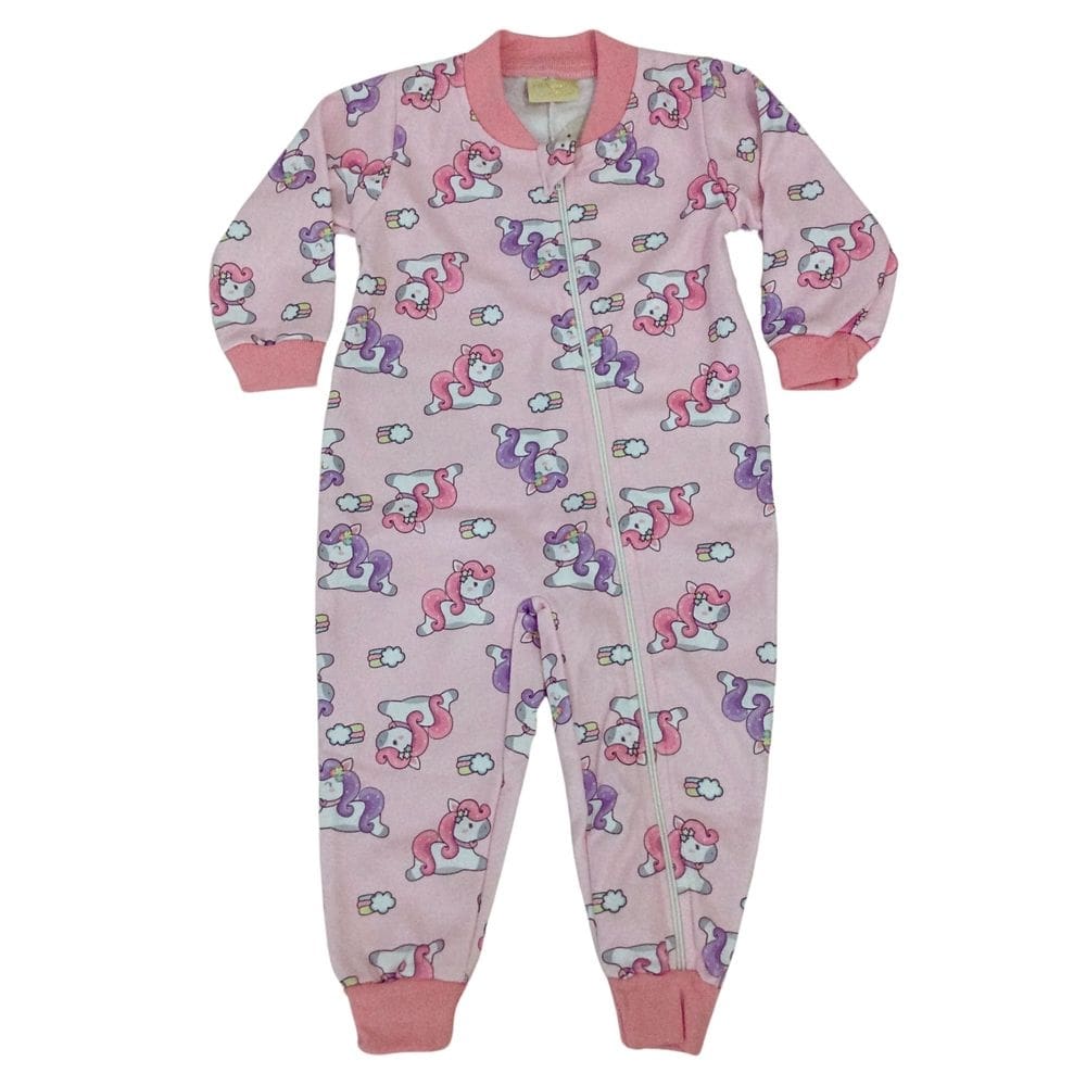 Pijama Macacão infantil fem Vrasalon rosa