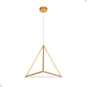 Lustre Pendente Moderno Triangular Led 3200K Cabo 2M Dourado