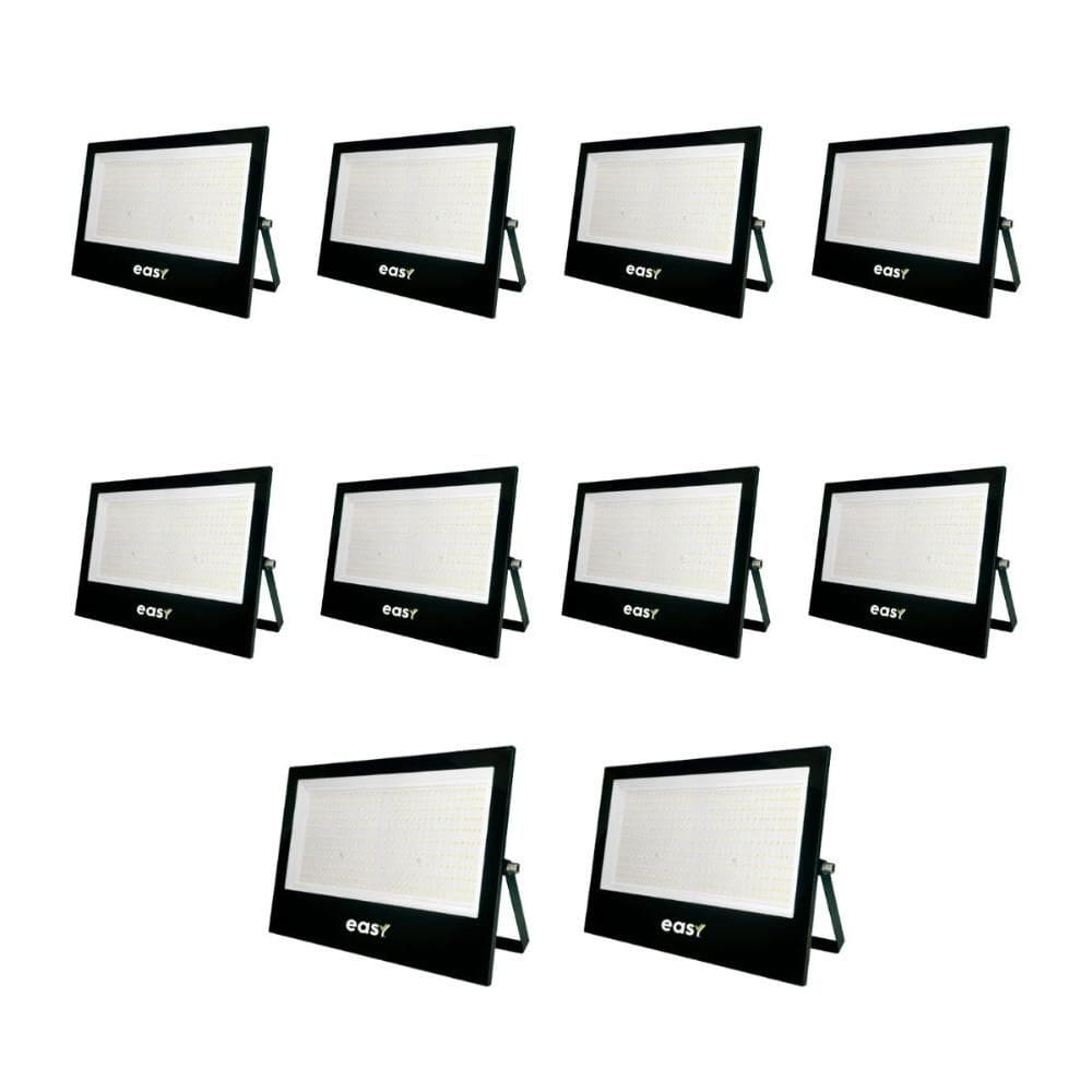 Refletor Led Easy 200W Bivolt 6500K Preto 10 Unidades