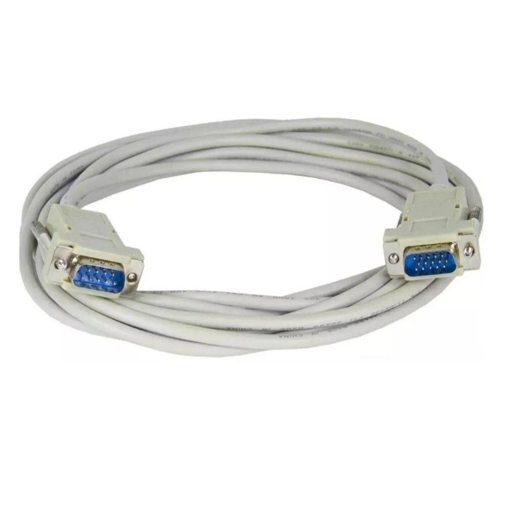 Cabo para monitor antigo db9 macho x vga macho 5,00 metros