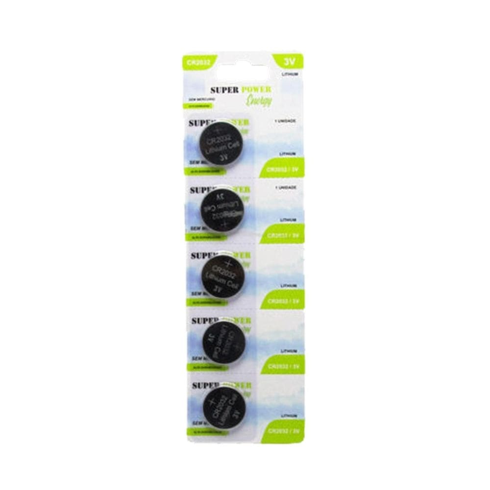 Cartela de bateria cr2032 3v super power com 5 unidades