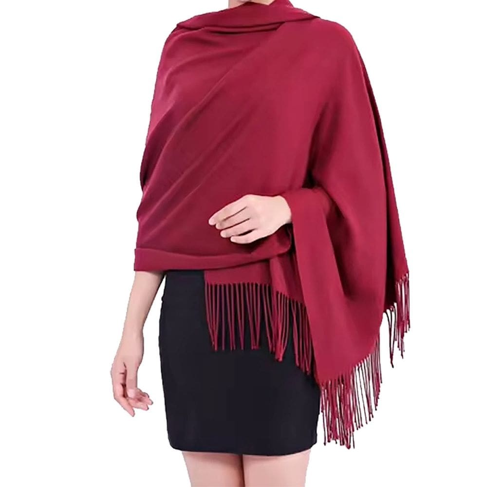 Pashmina Cachecol Scarf Xale Echarpe Lenço Longo Inverno Cor Vinho