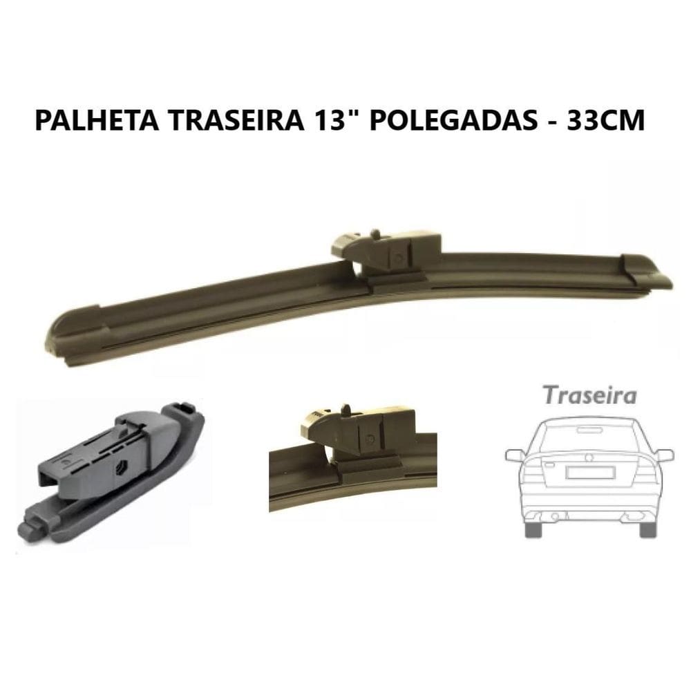 Palheta limpador traseira universal 13 polegadas 33cm