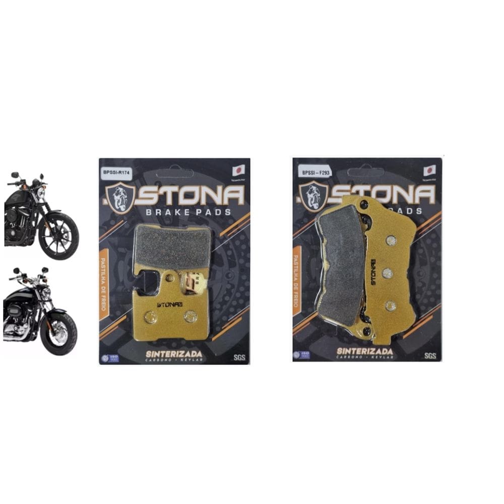 Kit Pastilha Freio Stona D/T Harley XL 883 N Iron 2014-2022