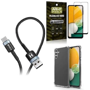 Kit capinha samsung a13 5g + cabo tipo c hs302 + película