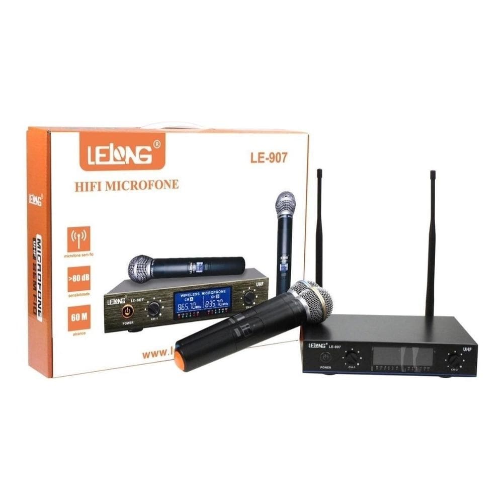 Microfone sem fio lelong le907 profissional le-907 igreja