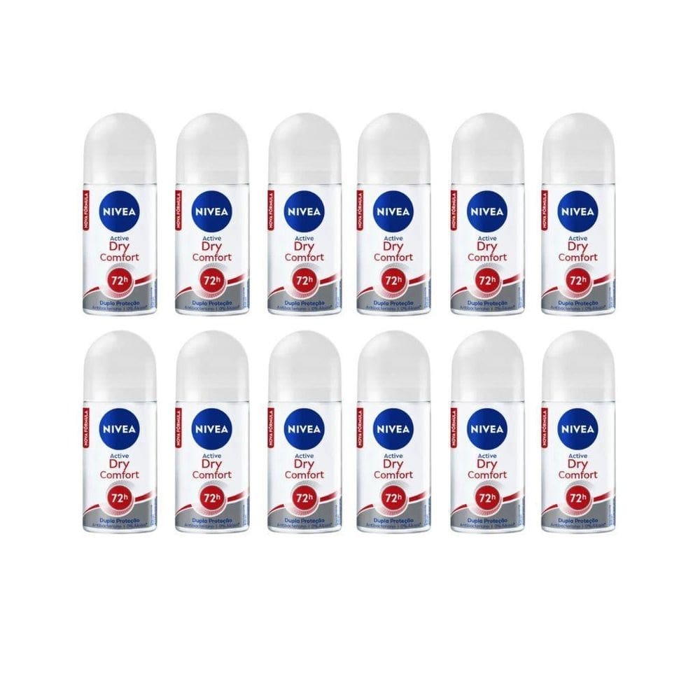 Desodorante roll-on nivea 50ml fem dry comfort - kit c/12un