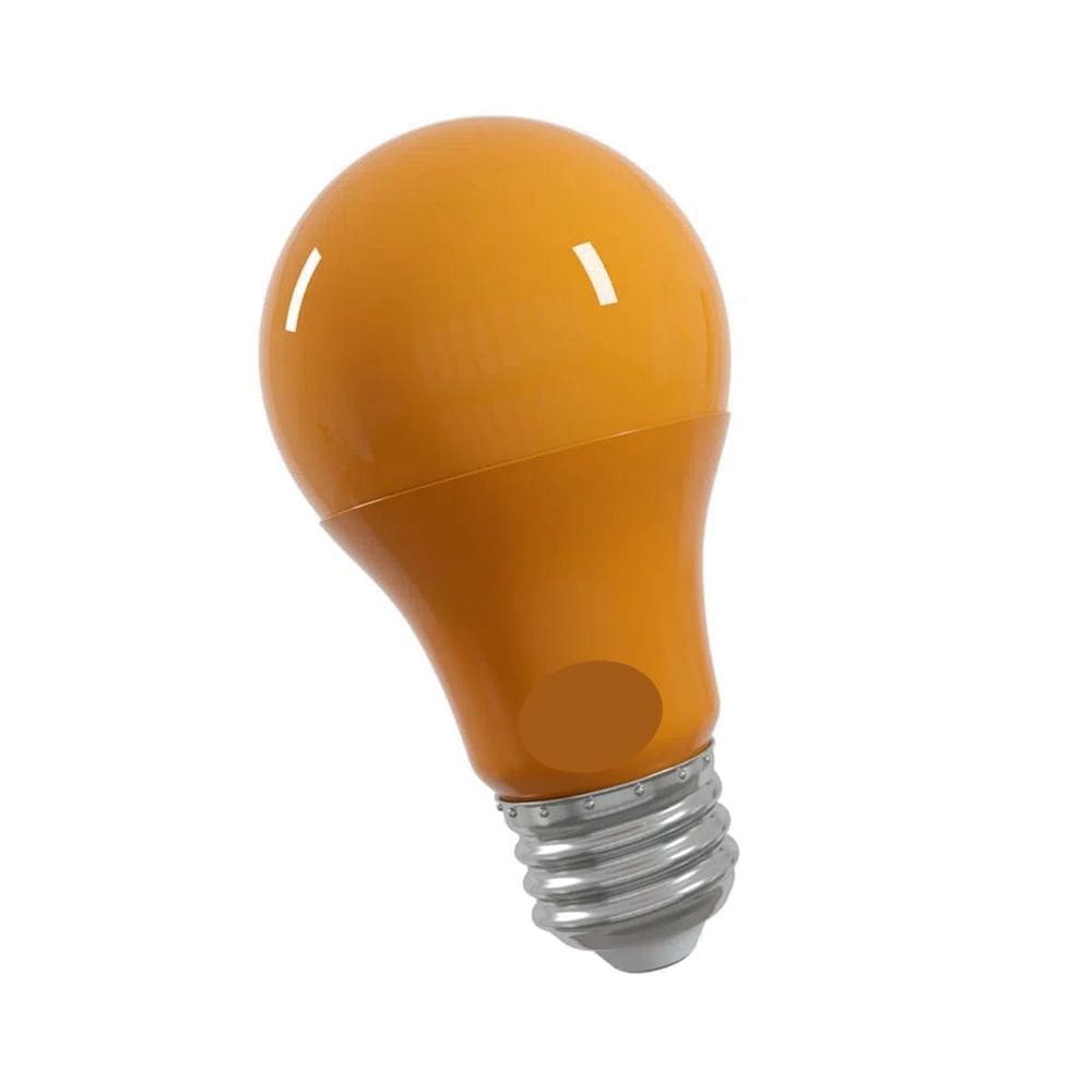 Lâmpada led bulbo a60 9w anti-inseto laranja e27 bivolt