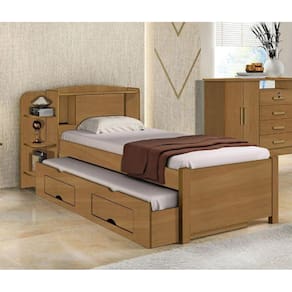 Cama Solteiro Com Box Milênio Plus 100% MDF D Doro Móveis - Cinamomo