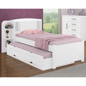 Cama Solteiro Com Box Milênio Plus 100% MDF D Doro Móveis - Branco