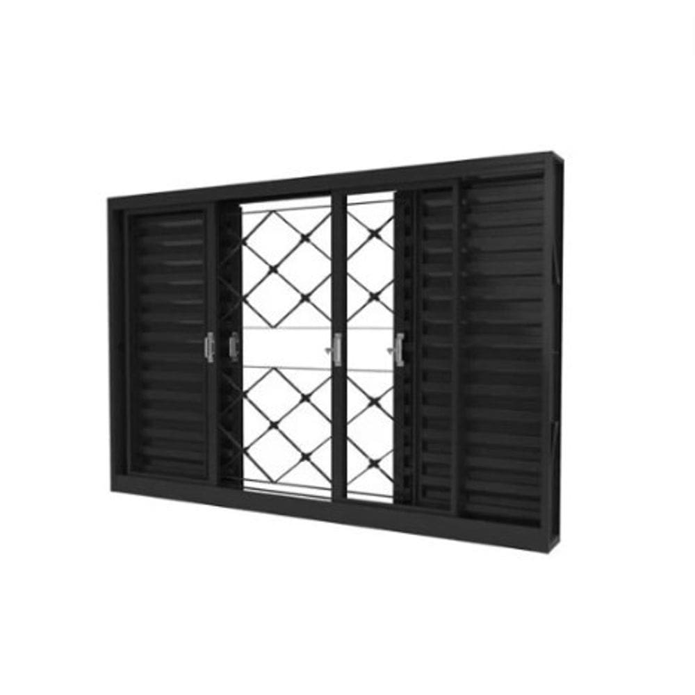 Veneziana Xadrez Com Grade 150X100cm Vitralfer