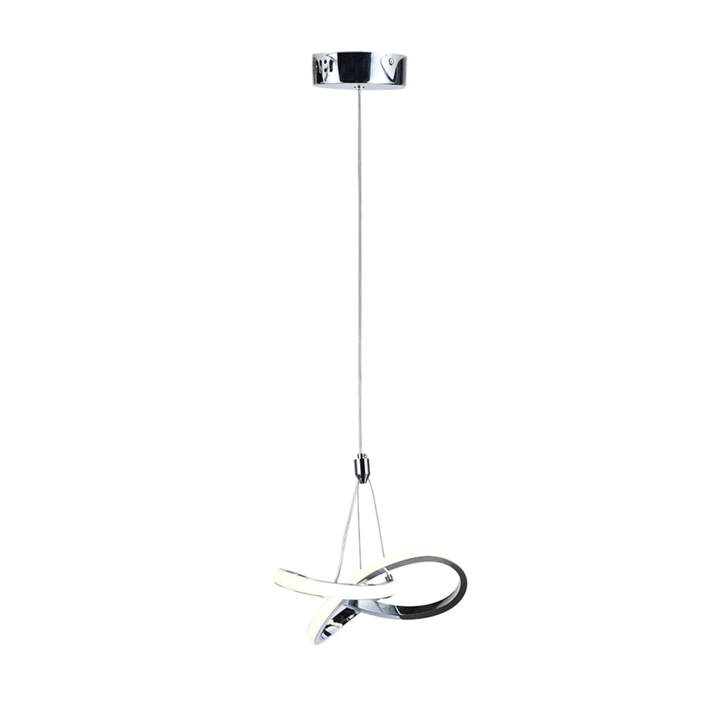 Lustre Pendente Taschibra Dubai 15W Led 25cm Luz Quente 3000K Bivolt Cromado