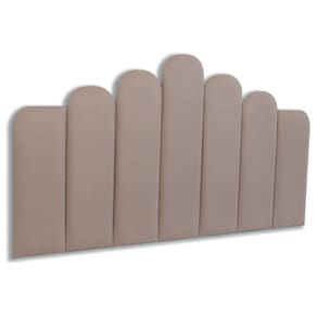 Cabeceira Casal Estofada Kit 7 Placas Concha - Suede Bege