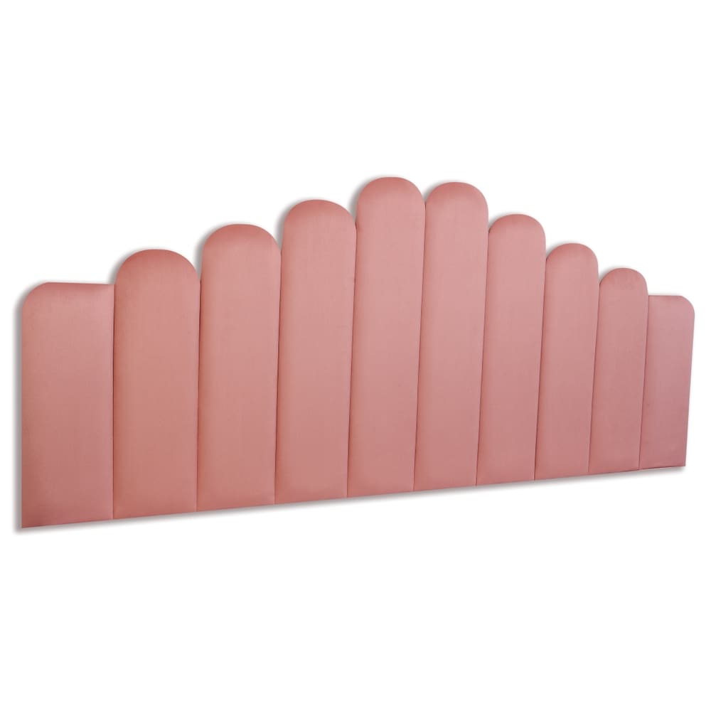Cabeceira King Estofada Kit 10 Placas Concha - Veludo Rosê