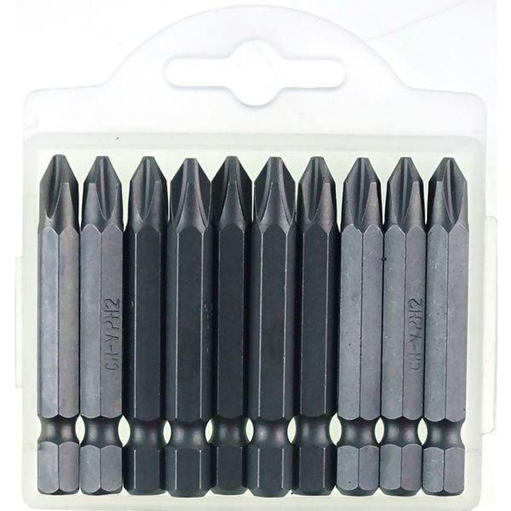 Jogo 10 bits ponta phillips 2 parafusadeira 50mm starfer