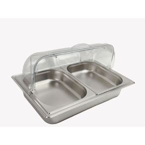 Buffet Rechaud Expositor Alimentos  9 Litros 2 Cubas 1/2x65