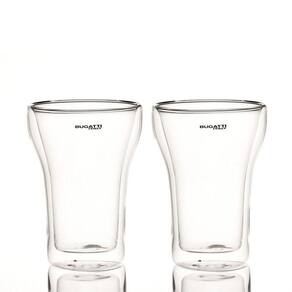 Conjunto 2 copos longos de parede dupla 350ml - bugatti