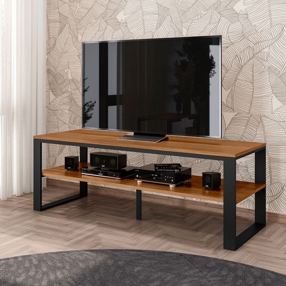 Rack para TV Até 55 Polegadas Innovare 1 Prateleira Preto/Canela Rústico - Art Panta