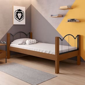 Cama Solteiro Oasis Preto/Nature - Art Panta