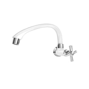 Torneira Cozinha Parede Horizontal Cross Branco/Cromado 1/2 - 3/4 Tigre