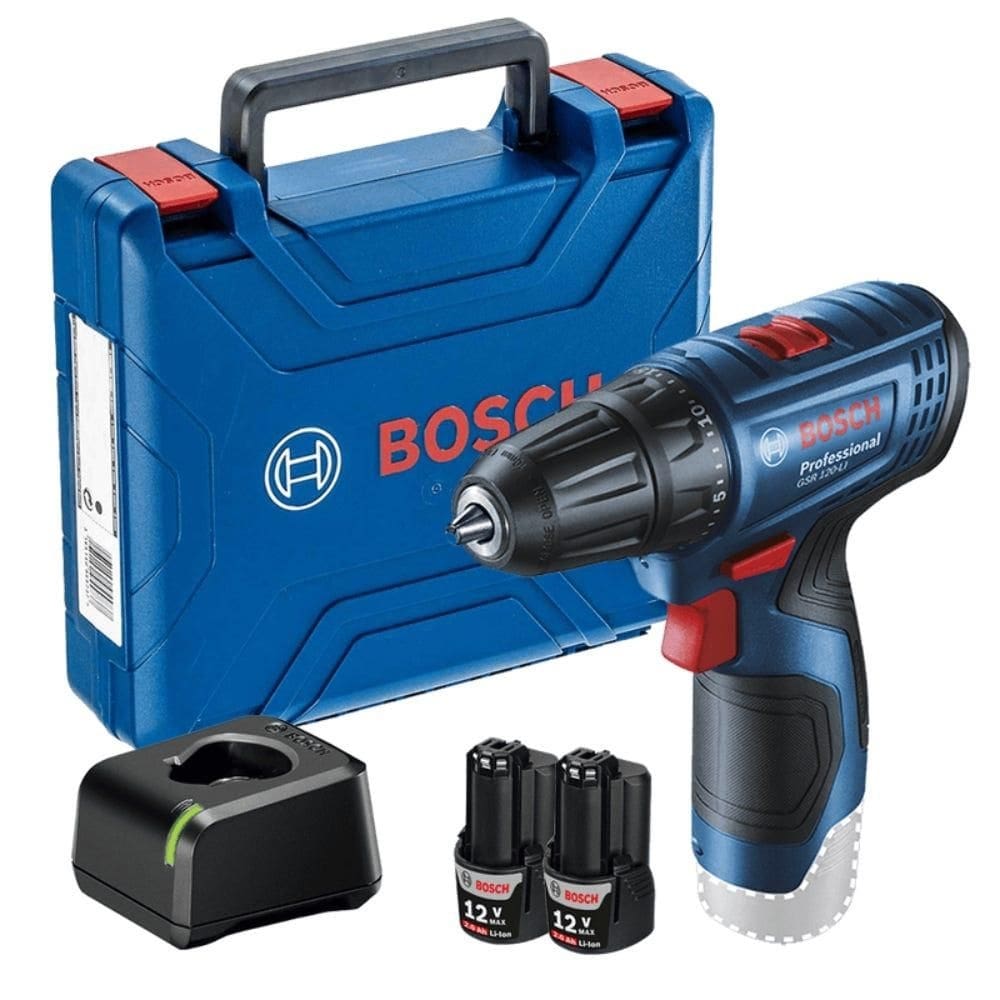 Parafusadeira Furadeira com 2 Baterias 12V e Carregador Rápido Bivolt BOSCH