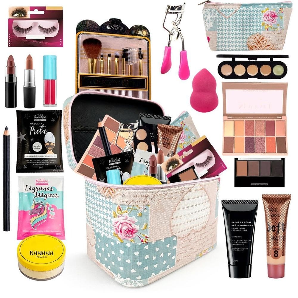 Maleta completa com maquiagem + muitos itens bz19