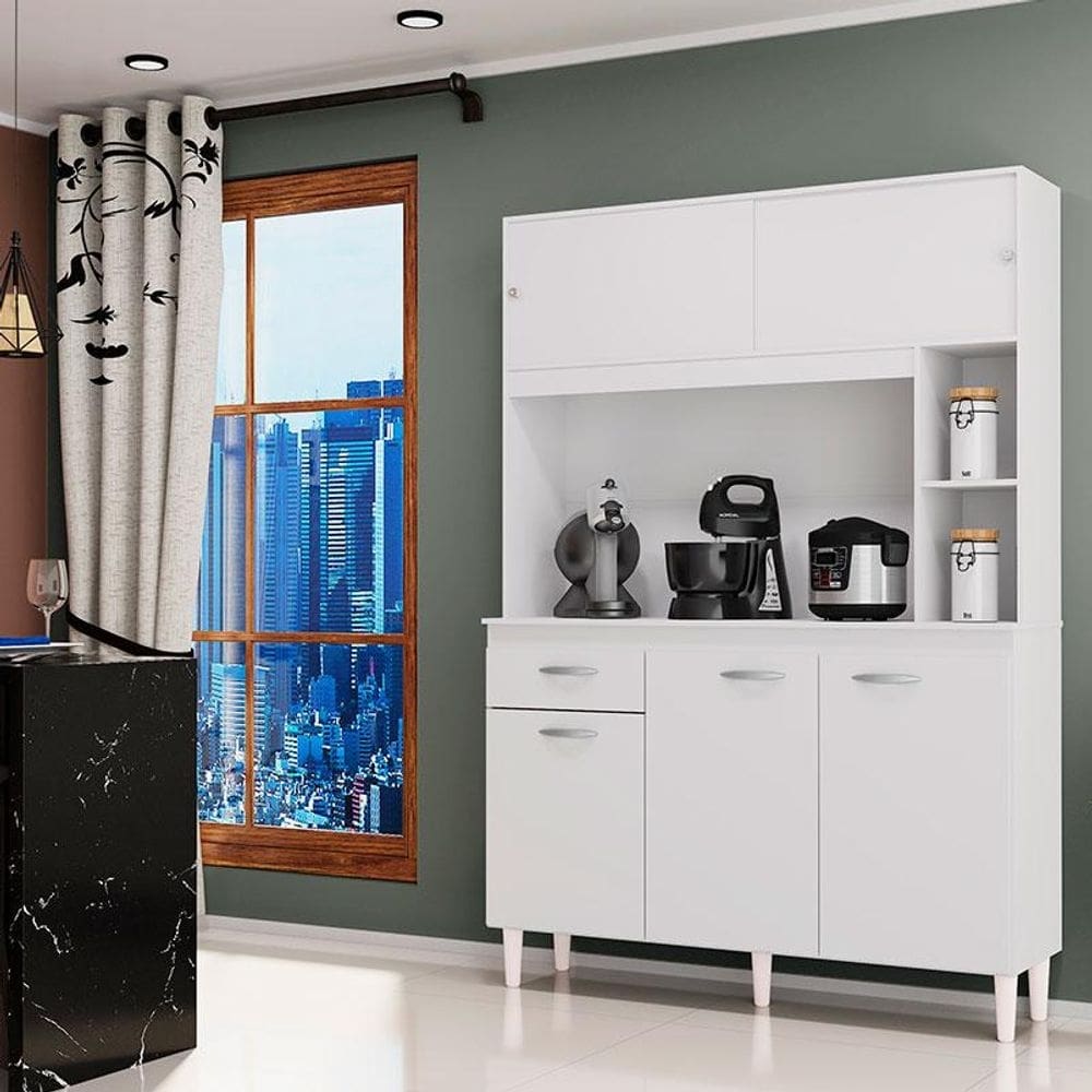 Cozinha Ambiente Kit Duda 120 cm Branco – Poquema