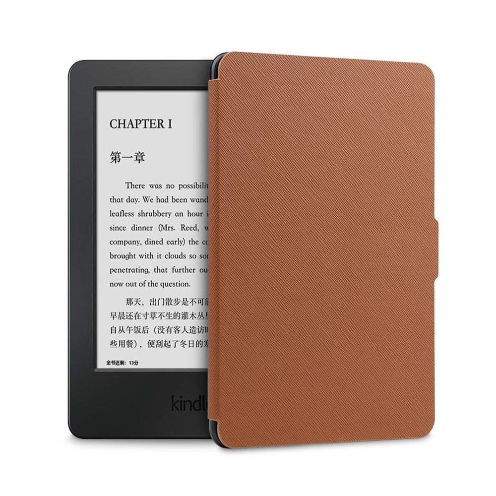 Capa case couro sintético magnética auto sleep kindle