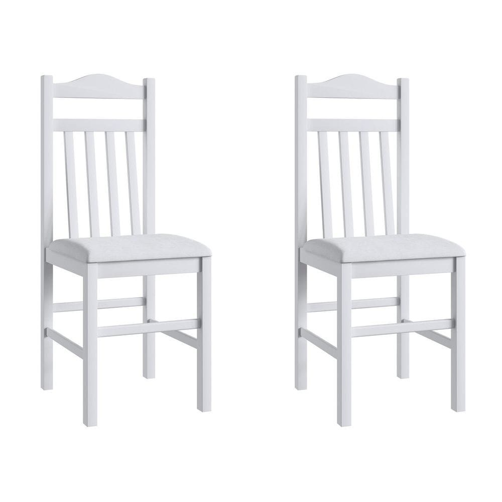 Duas Cadeiras para Sala de Jantar Madeira Maciça 300 Branco