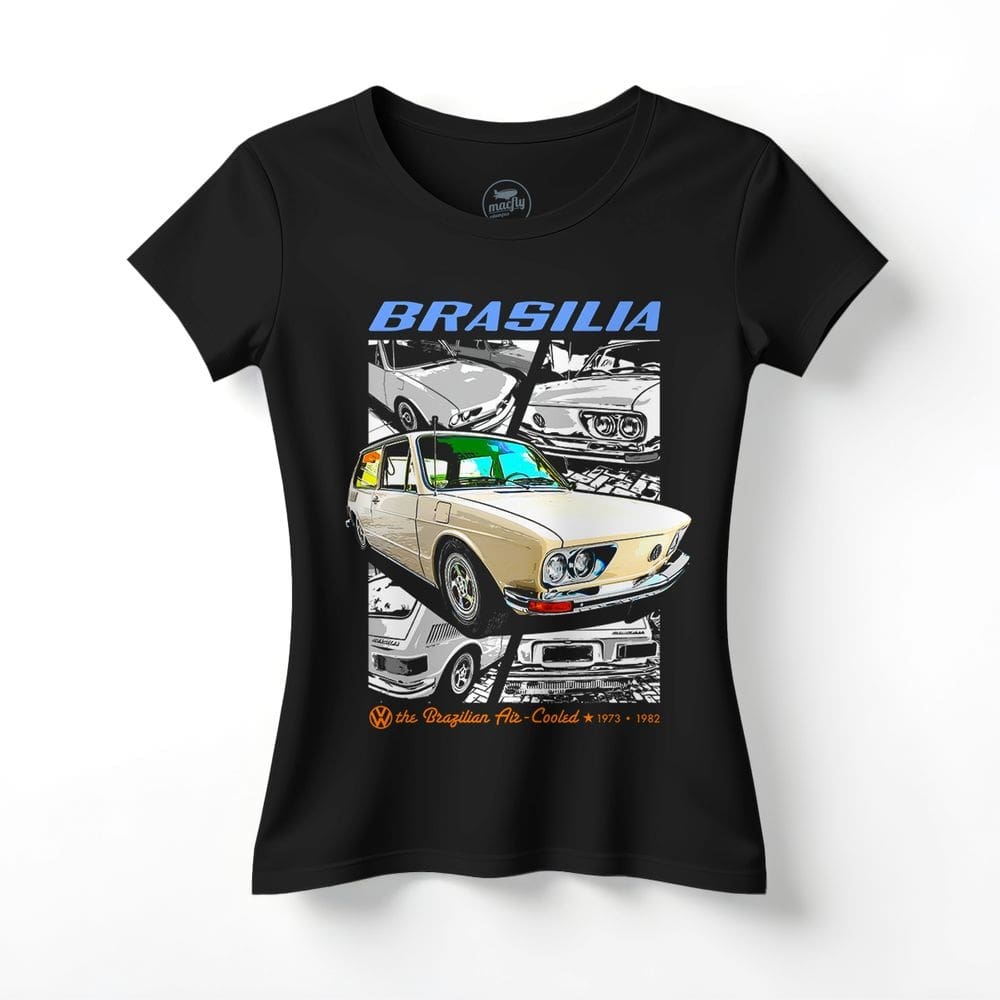 Camiseta Feminina Brasilia Carros Classicos Antigos Pop Art
