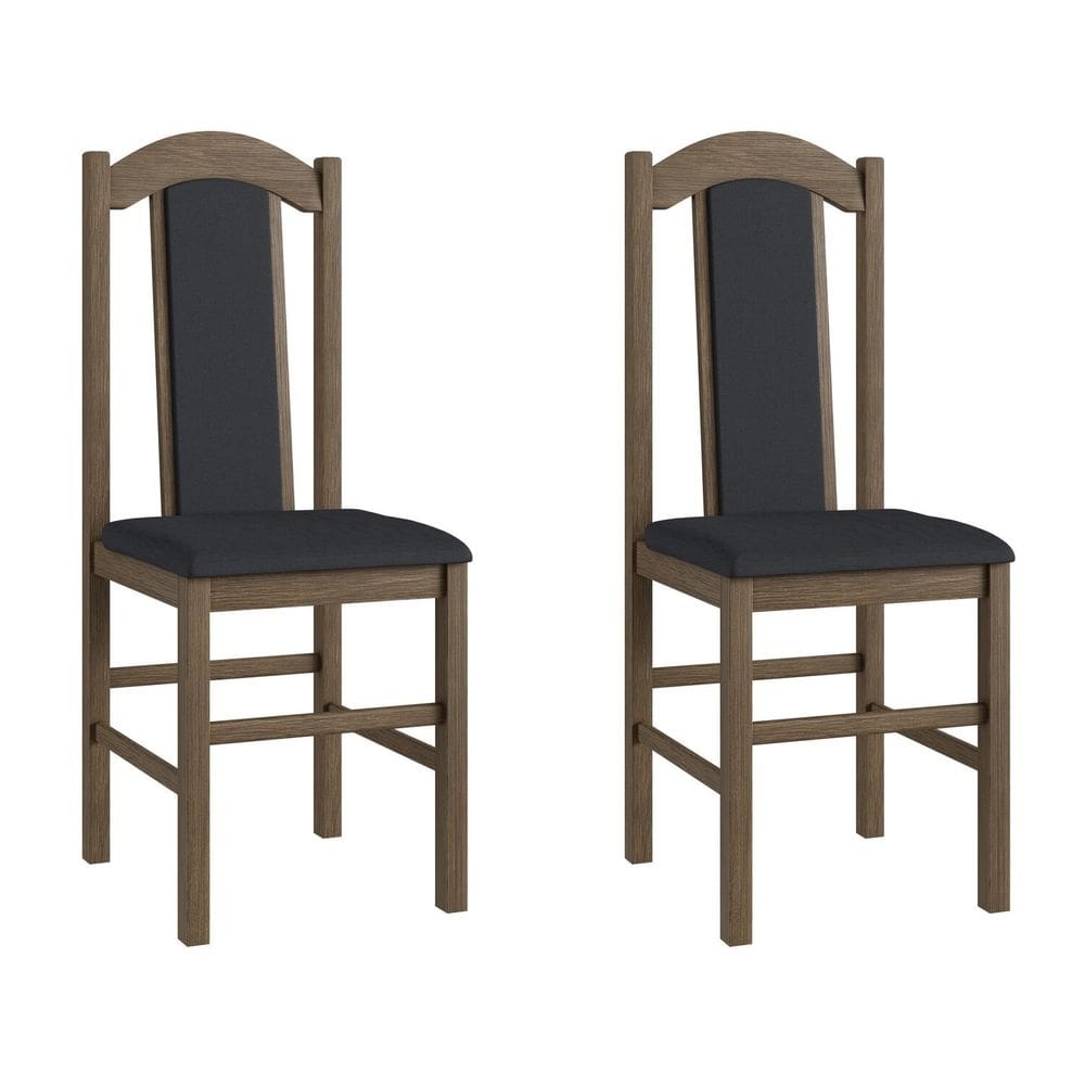 Duas Cadeiras para Sala de Jantar Madeira Maciça 500 Ameixa Negra