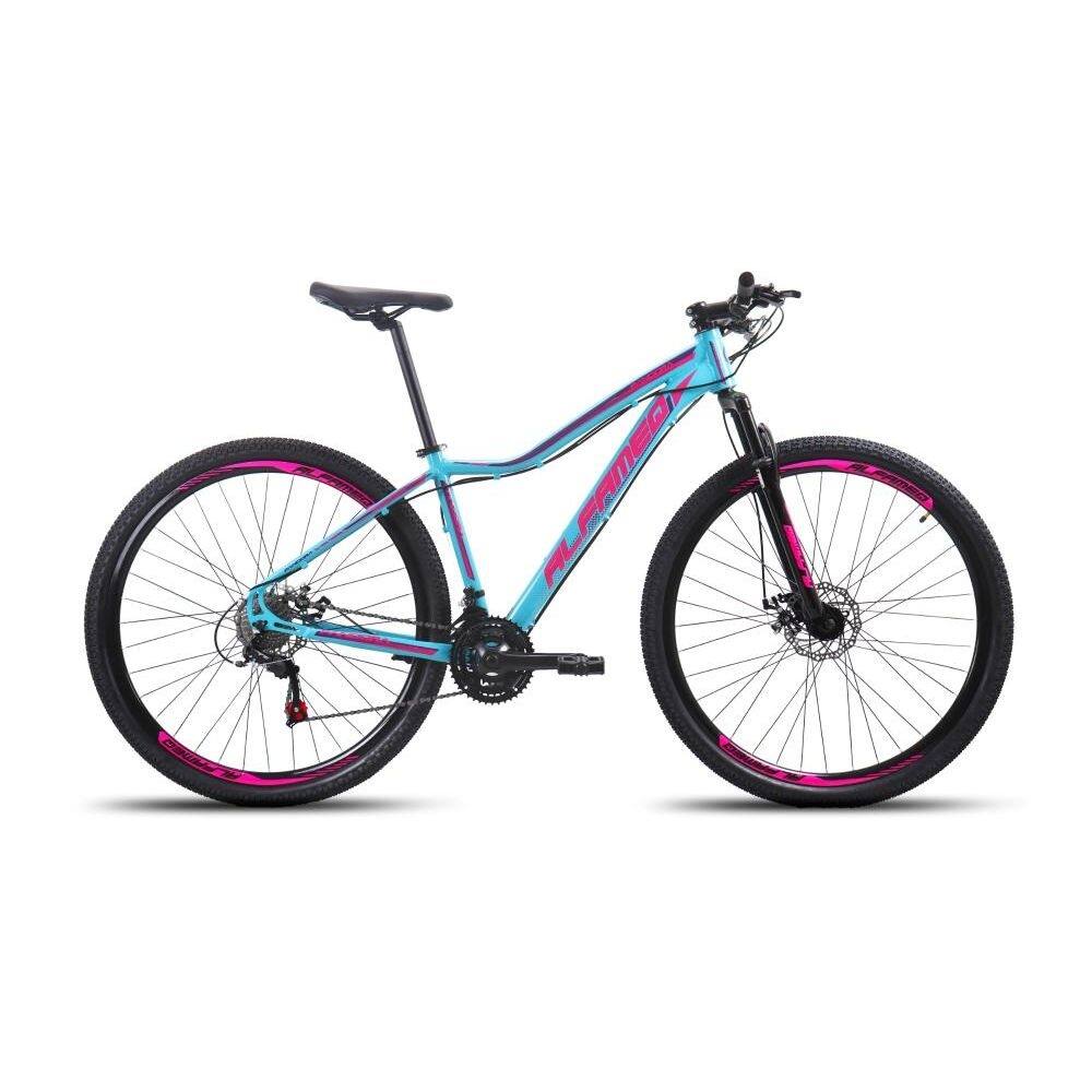 Bicicleta Alfameq Pandora Aro 29 Susp. Dianteira 24 Marchas - Azul/rosa