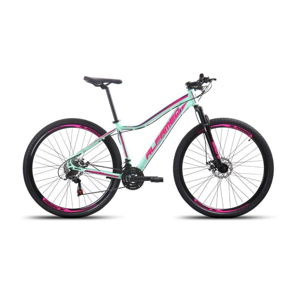 Bicicleta Alfameq Pandora Disc H Aro 29 Susp. Dianteira 24 Marchas - Rosa/verde