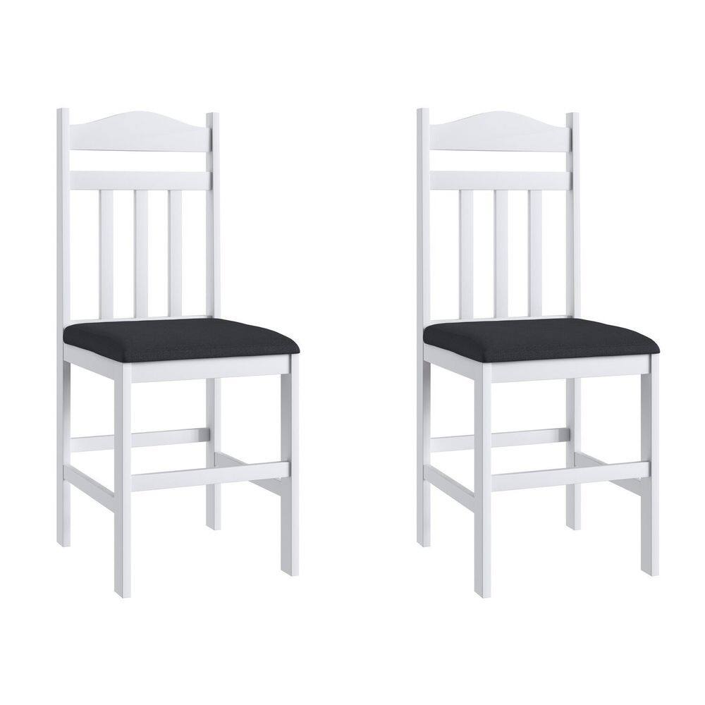 Duas Cadeiras para Sala de Jantar Madeira Maciça 200 Branco