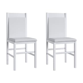 Duas Cadeiras para Sala de Jantar Madeira Maciça 600 Branco