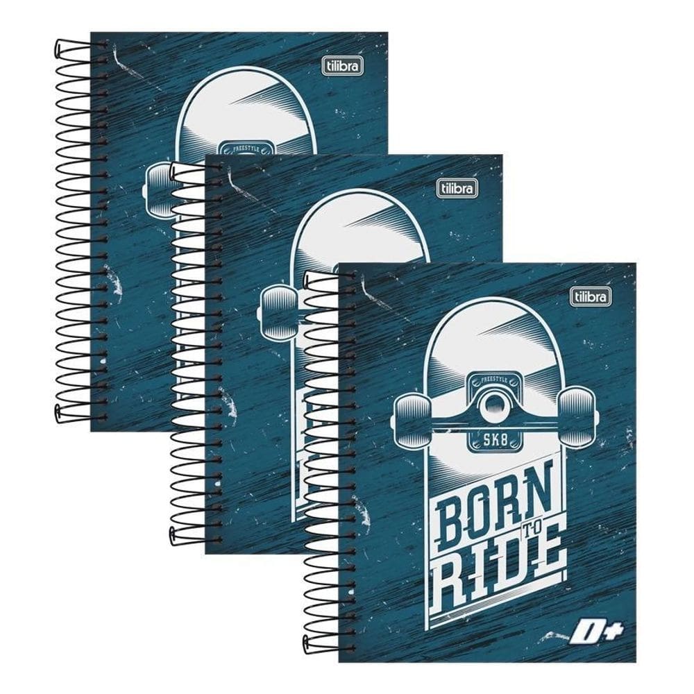 Caderno uni 1 matéria 96 folhas capa  kit 3