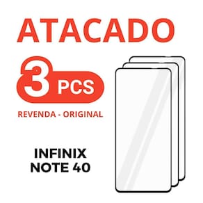Kit 3 película de vidro temperado 3d infinix note 40 +