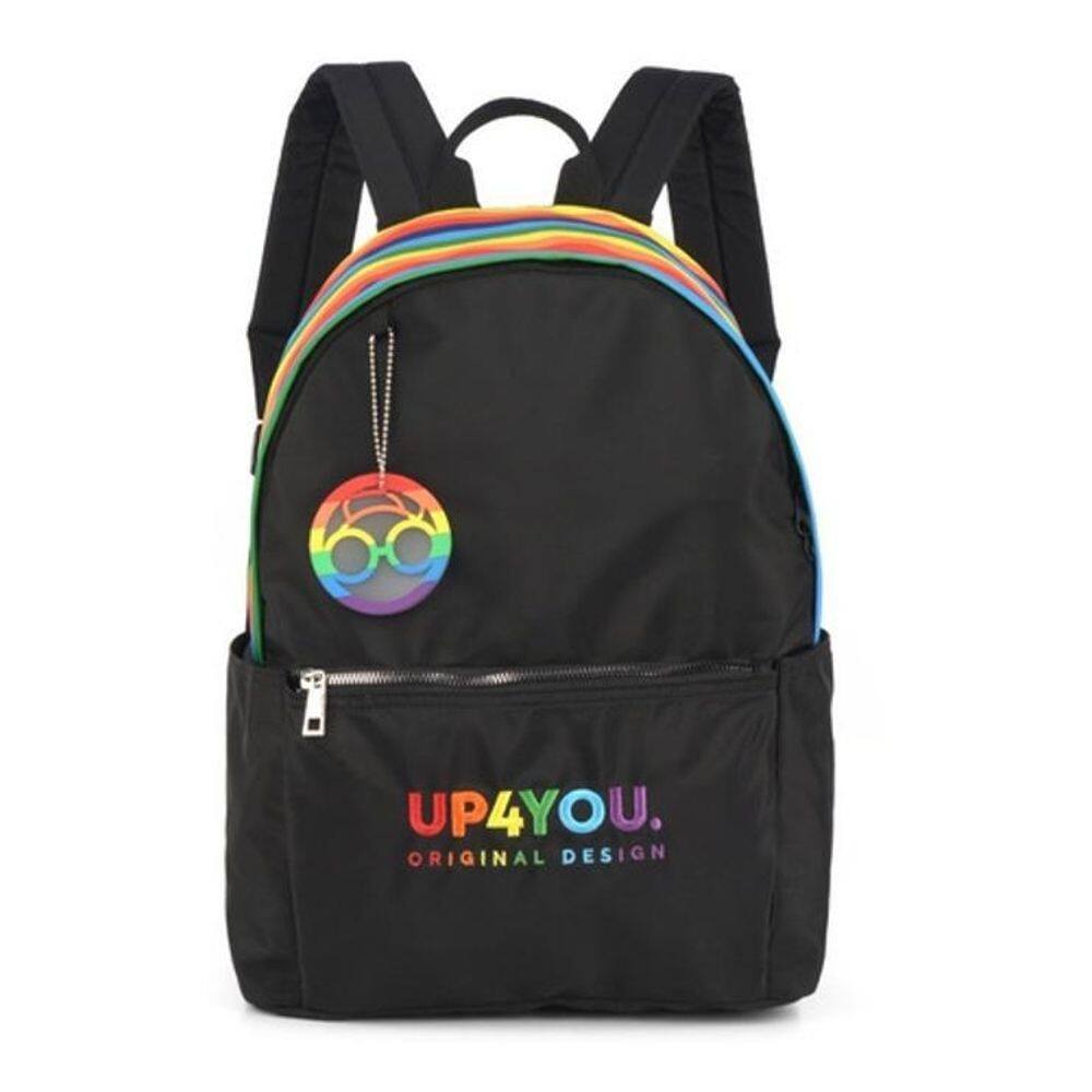 Mochila escolar de costas colorida com chaveiro up4you preto