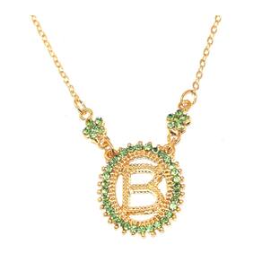 Colar letras inicial b lembrancinha folheado ouro 18k