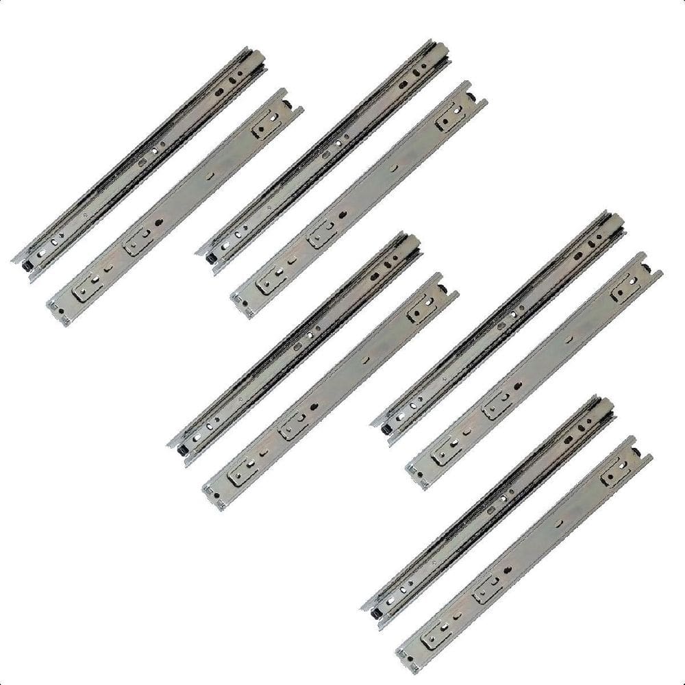 10 corrediças telescópicas 45cm gaveta trilho zinca. 5 pares
