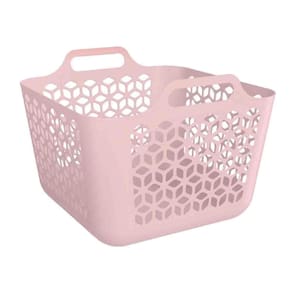 Cesto de roupa organizador 30 litros de plástico uz rosa