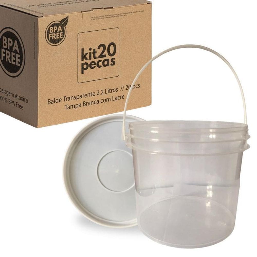 Balde transparente 2.2l de bebe 20 pçs