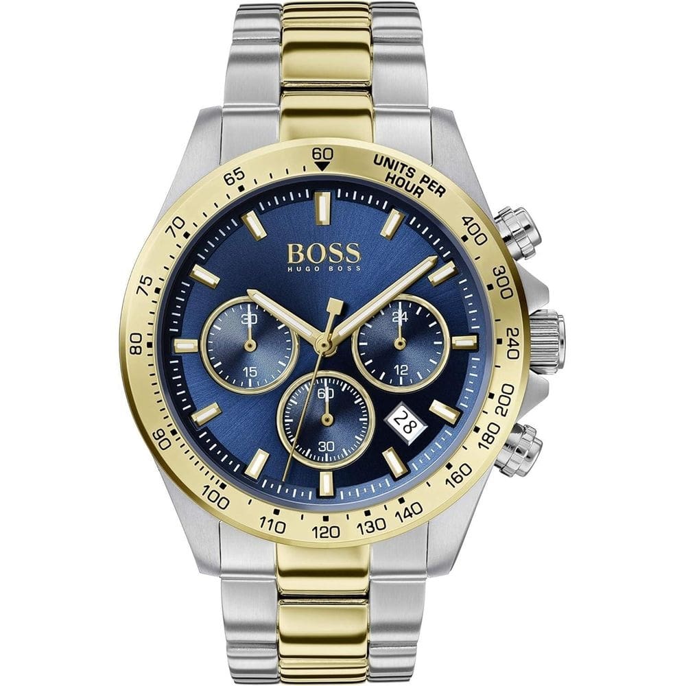 Relógio hugo boss masculino 1513767 aço prata dourado