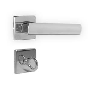 Fechadura banheiro 3f design roseta quadrada cromada 40mm