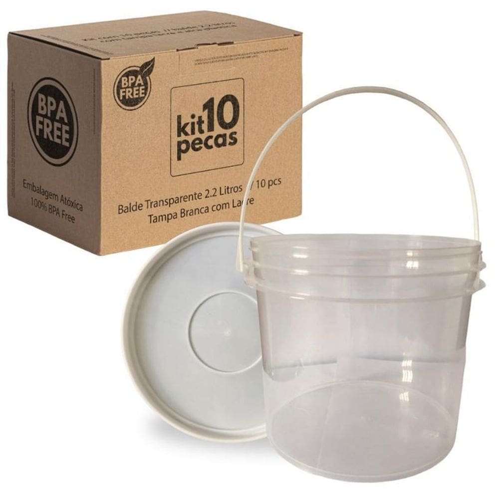 Balde novo transp 2.2l 10 pçs